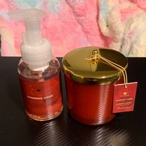 Thymes Simmered Cider Hand Wash and Candle Set